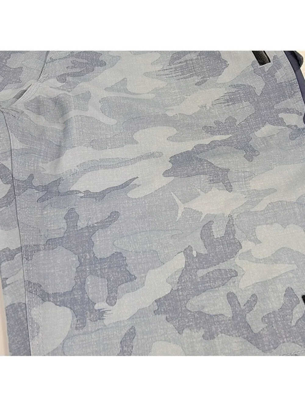 Pelagic High Performance Board Shorts Mens 32 Camo Fish Swim Beach Blue Stretch